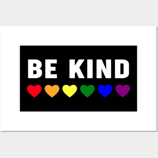 Be Kind Rainbow LGBT Gay Pride Month Novelty Gift Posters and Art